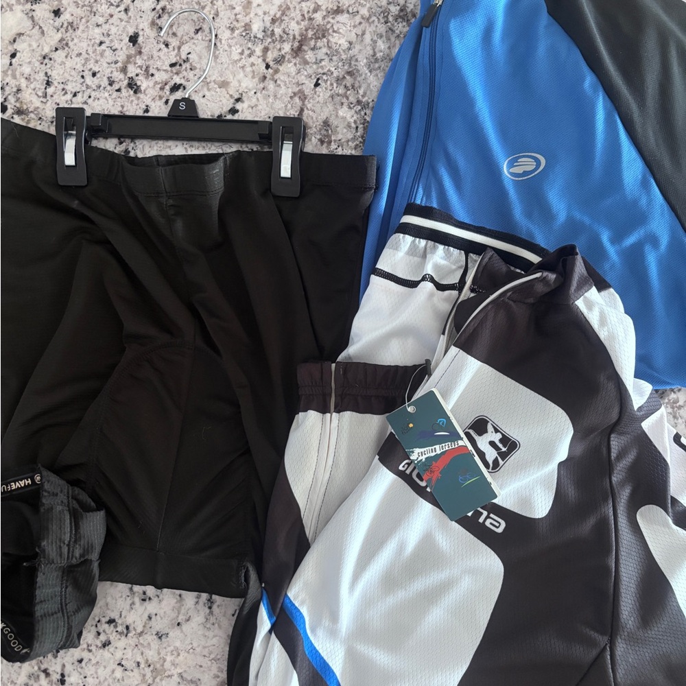 Nwt bundle Blue and Black Cycling Jerseys and Shorts Set